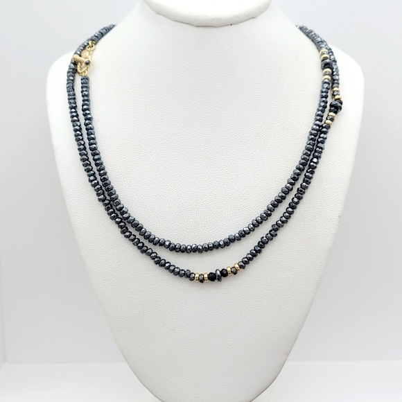 David Yurman Osetra Tweejoux Necklace with Hematine, Black Onyx and 18K Gold - Picture 14 of 15